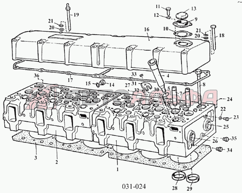 Головка цилиндров двигателя D10TSLL-160E2 ЛАЗ 5252