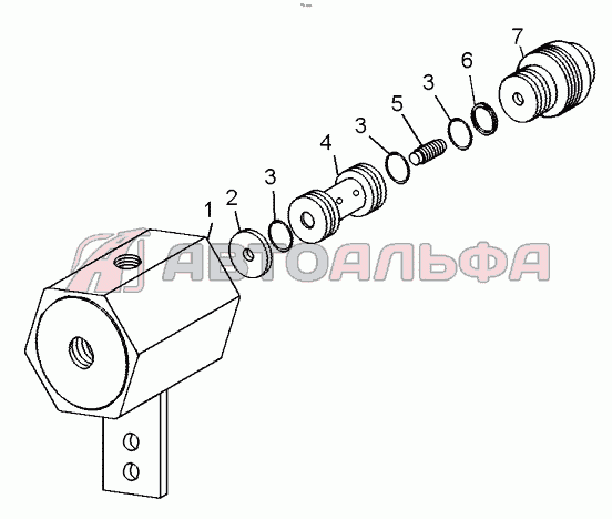Клапан двухмагистральный (78221-4619074);Double-way valve БелАЗ 75131, каталог 2017 г.