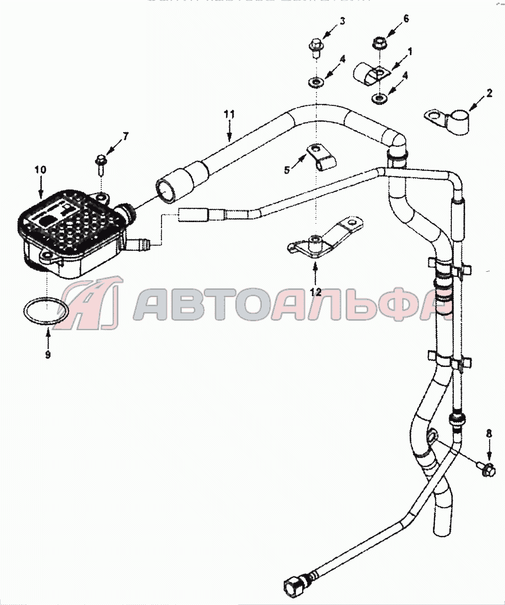 Запчасти на сапун картера двигателя Двигатель Cummins 6ISLe-400-40 (Repto)