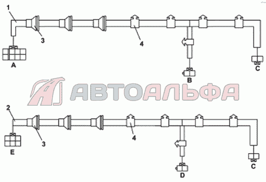 Схема пучков проводов дверей автомобиля DongFeng DFL-3251A
