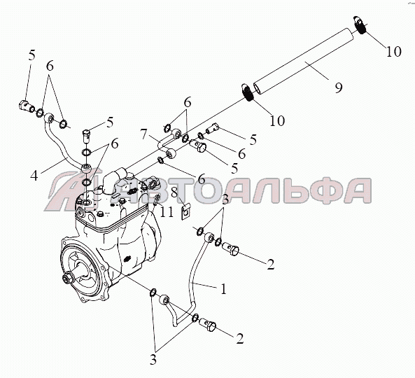 Воздушный компрессор (II) Двигатель FAW CA 6DM2-39E4