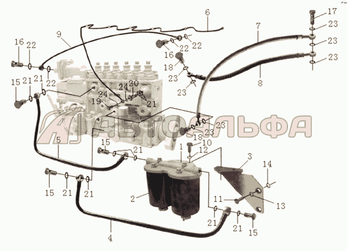 1S325110002H8 WD615.50 engine assy (with 213 kW domestic pump, engineering-version)-fuel oil pipe Foton-3253DLPJE-0RZA01