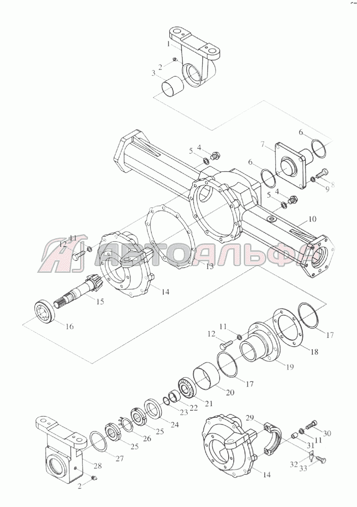 Front driving axle assembly-2 Foton Europard 25
