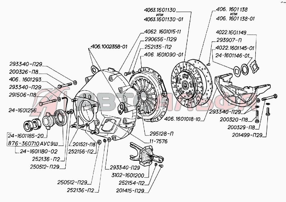 Сцепление двигателей ЗМЗ-406 ГАЗ-3302