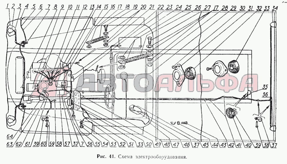 Схема электрооборудования автомобиля ГАЗ