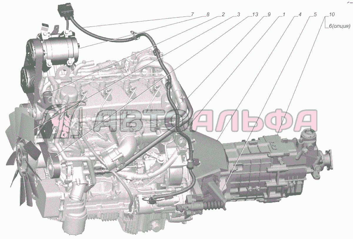 A31R32-1000280-20 Двигатель полностью укомплектованный опция Кондиционер ГАЗЕЛЬ NEXT A65R32-40