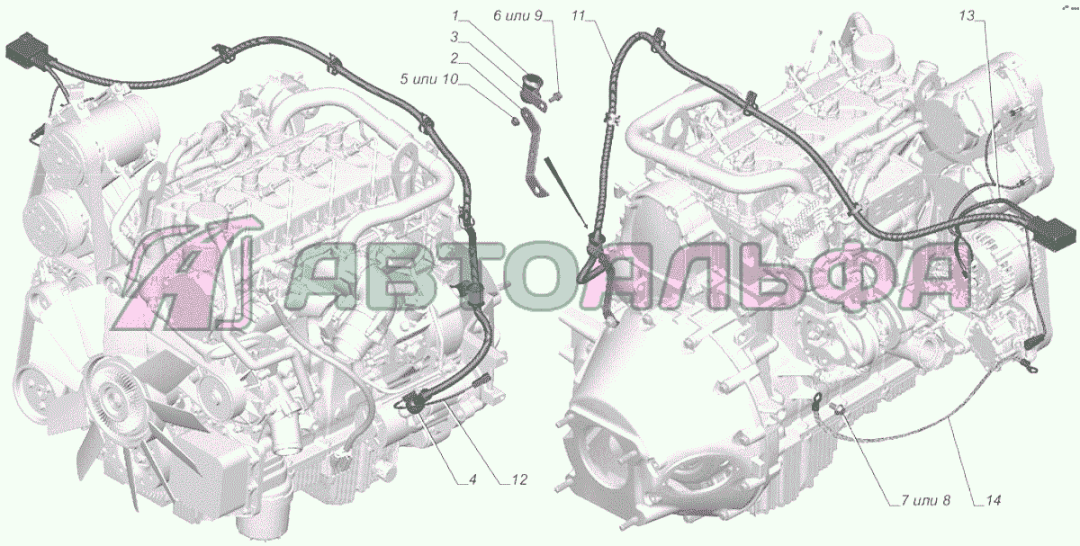 A64R42-3724004 Установка проводов ГАЗЕЛЬ NEXT A65R32-40