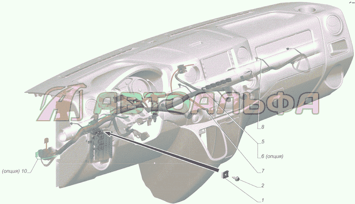 A65R32-3724005-10 Установка проводов опция Кондиционер ГАЗЕЛЬ NEXT A65R32-40