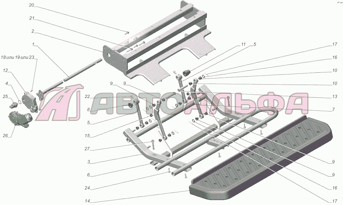 A62R23-3778010 Подножка выдвижная электрическая ГАЗЕЛЬ NEXT A65R32-40