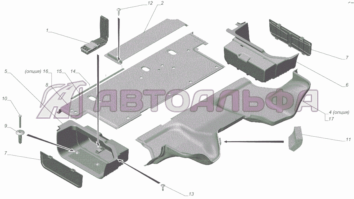 A65R32-5109002 Установка ковриков пола опция Кондиционер ГАЗЕЛЬ NEXT A65R32-40