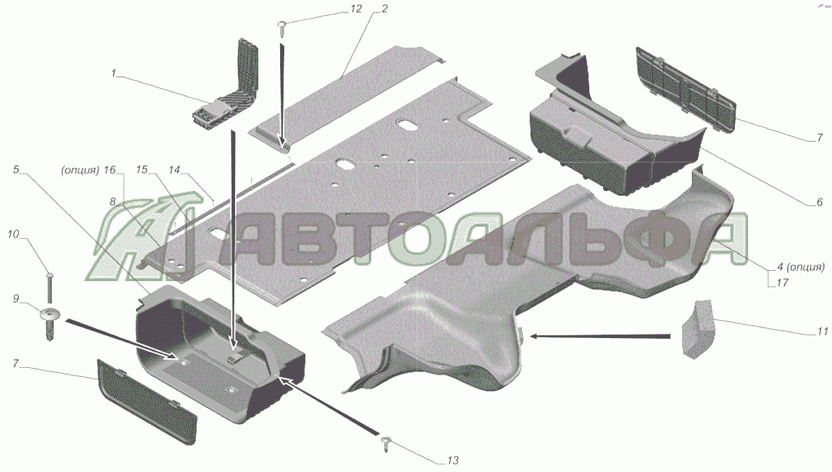 A65R33-5109002 Установка ковриков пола ГАЗЕЛЬ NEXT A65R32-40