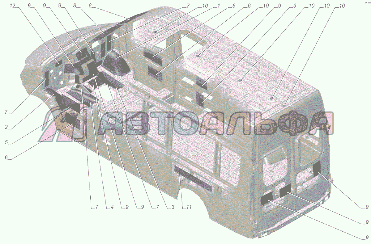 A62R33-5112002 Установка термошумоизоляции ГАЗЕЛЬ NEXT A65R32-40