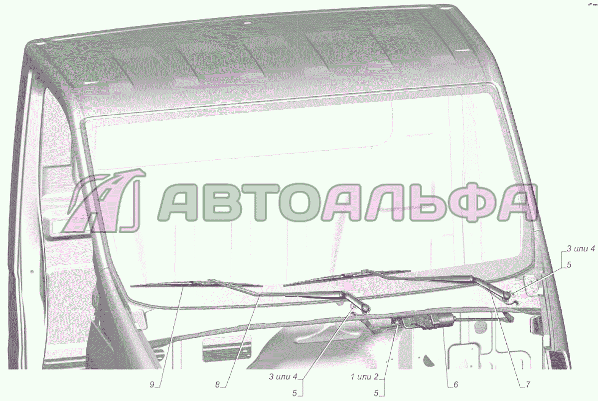 A21R23-5205002 Установка стеклоочистителя ГАЗЕЛЬ NEXT A65R32-40