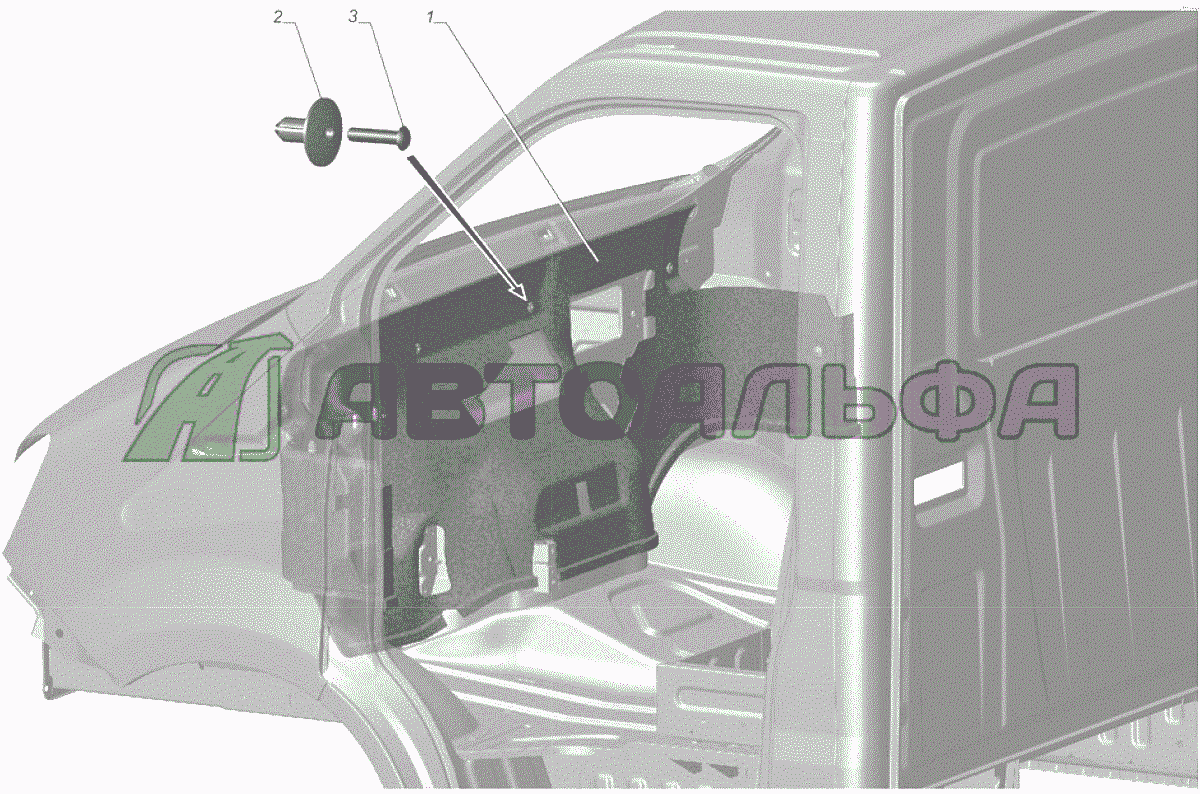 A21R22-5302002 Установка обивки передка ГАЗЕЛЬ NEXT A65R32-40