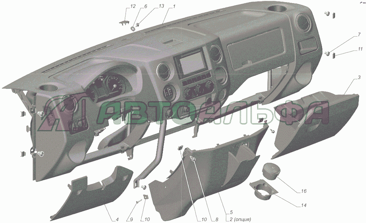 A65R32-5325002 Установка панели приборов ГАЗЕЛЬ NEXT A65R32-40