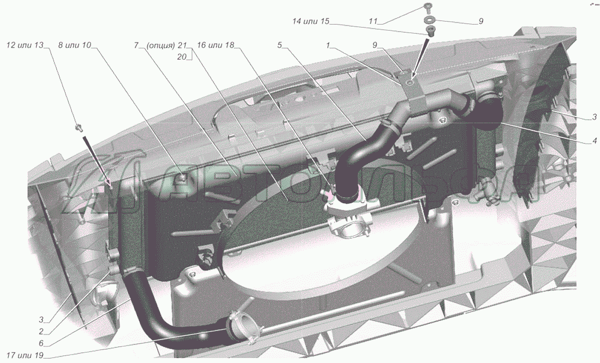 A64R42-1300001-10 Установка системы охлаждения опция Кондиционер ГАЗЕЛЬ NEXT A65R32-40