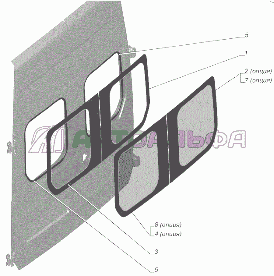 A62R33-6303002 Установка стекол дверей задка ГАЗЕЛЬ NEXT A65R32-40