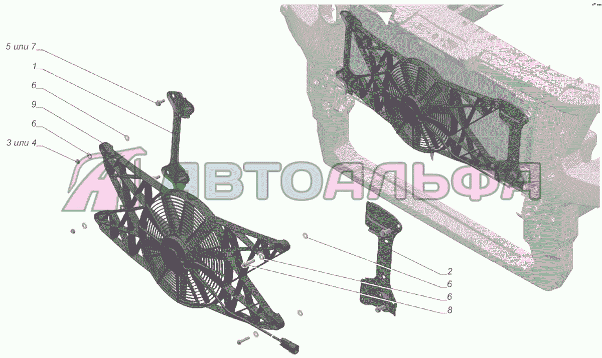 A63R42-1308001 Установка электровентилятора опция Кондиционер, Система охлаждения повышенной эффективности ГАЗЕЛЬ NEXT A65R32-40