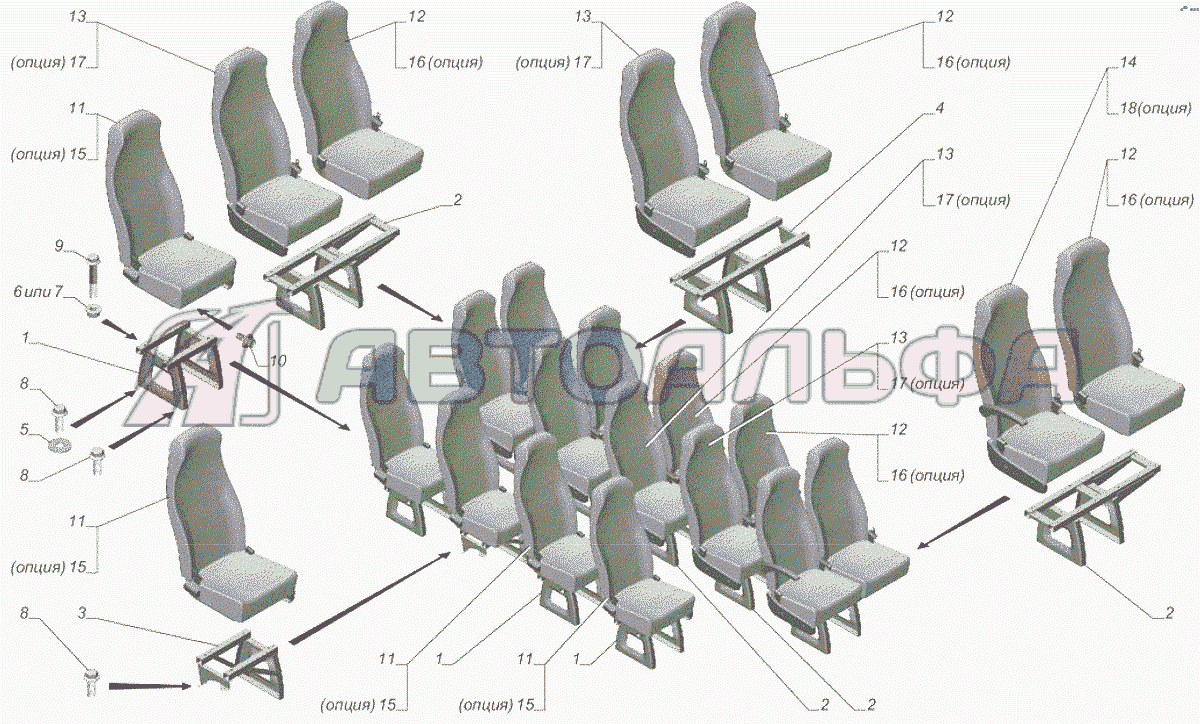 A65R32-6820002 Установка задних сидений ГАЗЕЛЬ NEXT A65R32-40