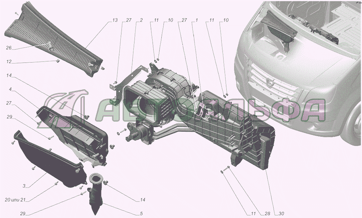 A21R23-8101002 Установка отопителя ГАЗЕЛЬ NEXT A65R32-40