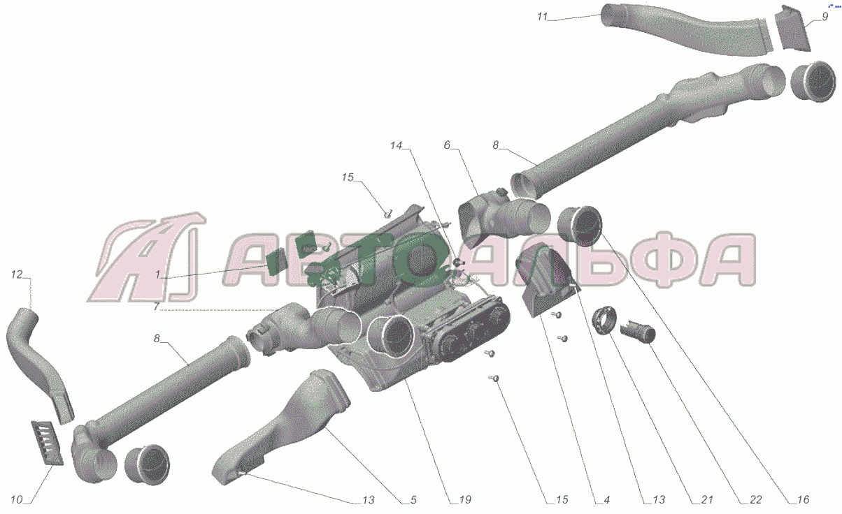 A64R42-8103005 Установка системы распределения опция Кондиционер, Система кондиционирования повышенной эффективности ГАЗЕЛЬ NEXT A65R32-40