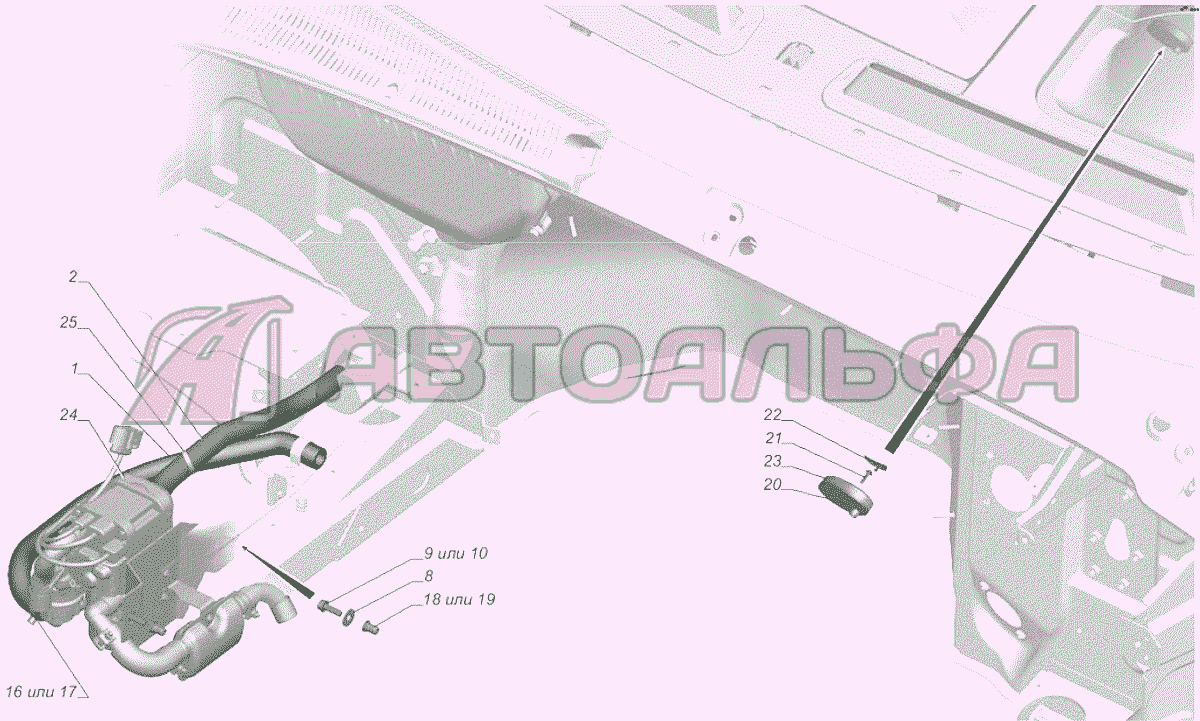 A65R32-8134002 Установка подогревателя ГАЗЕЛЬ NEXT A65R32-40