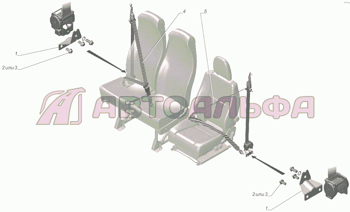 A62R23-8217002 Установка ремней безопасности ГАЗЕЛЬ NEXT A65R32-40