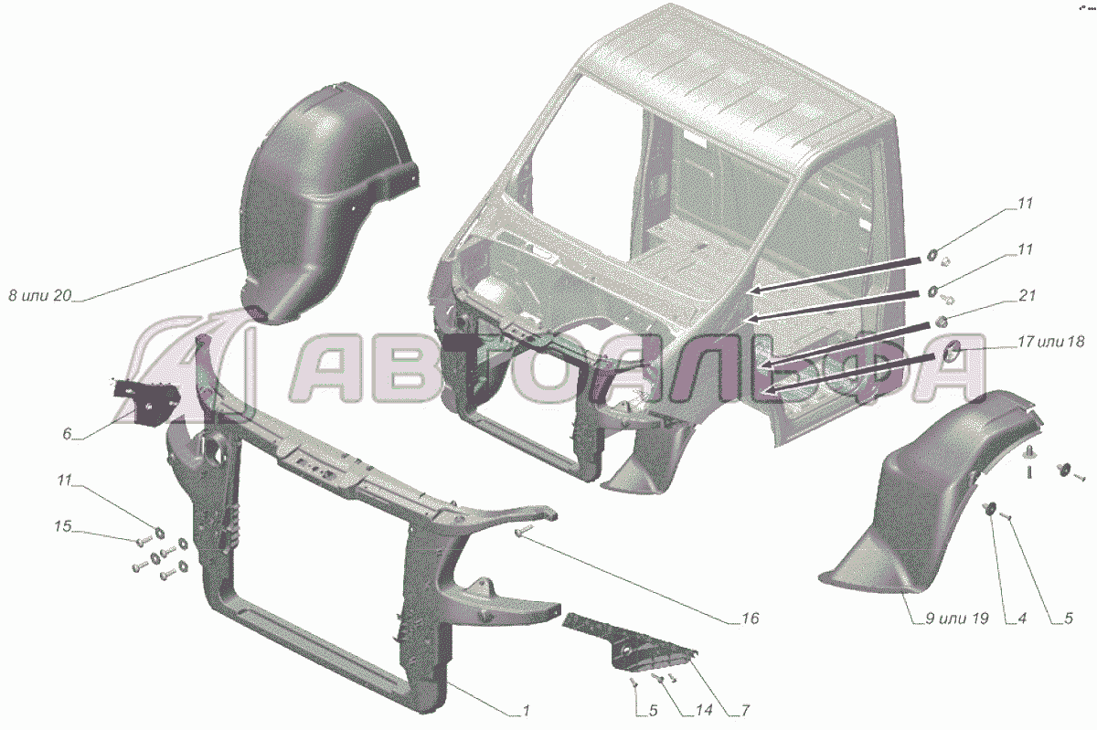 A21R23-8400001 Установка деталей оперения ГАЗЕЛЬ NEXT A65R32-40