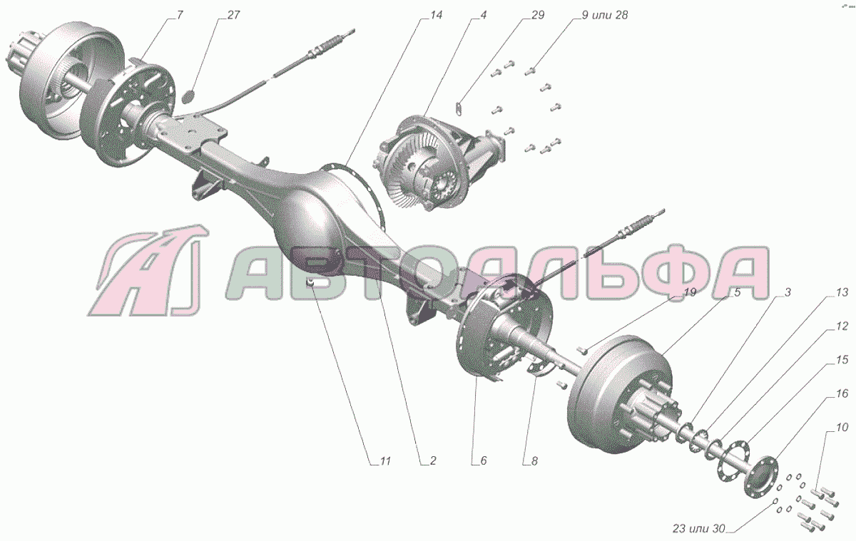 A31R22-2400012-60 Мост задний с тормозами и ступицами опция Блокируемый дифференциал ГАЗЕЛЬ NEXT A65R32-40