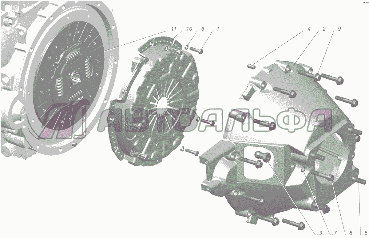 A21R22-1601004-10 Установка сцепления ГАЗЕЛЬ NEXT A65R32-40