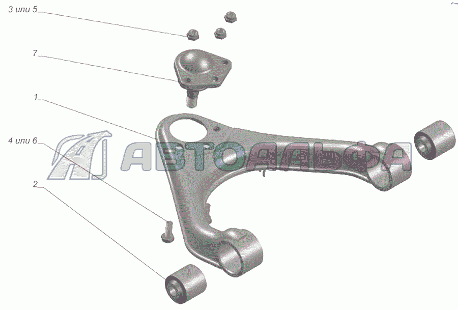 A63R42-2904100-01 Рычаг с шарнирами верхний правый ГАЗЕЛЬ NEXT A65R32-40