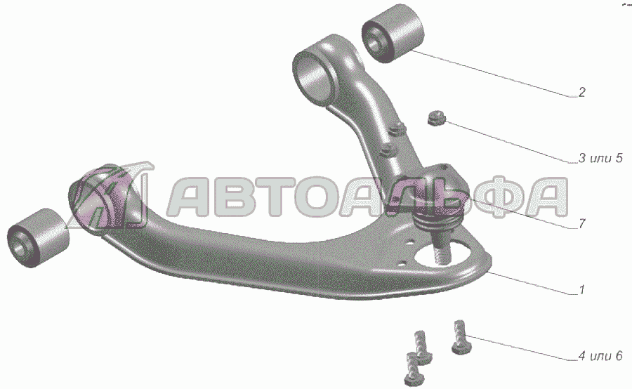 A63R42-2904101-01 Рычаг с шарнирами верхний левый ГАЗЕЛЬ NEXT A65R32-40