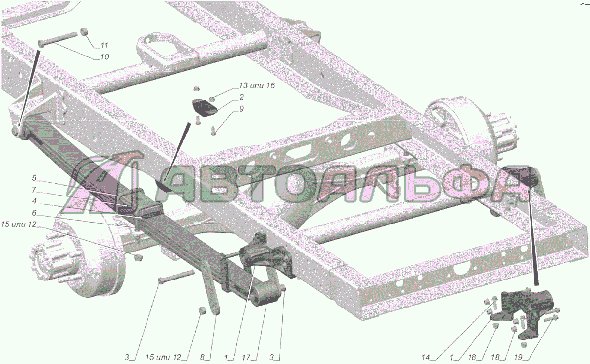 A31R32-2910001 Установка задней подвески ГАЗЕЛЬ NEXT A65R32-40