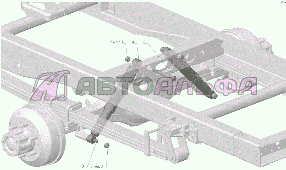 С41R92-2915001 Установка амортизатора задней подвески ГАЗЕЛЬ NEXT A65R32-40