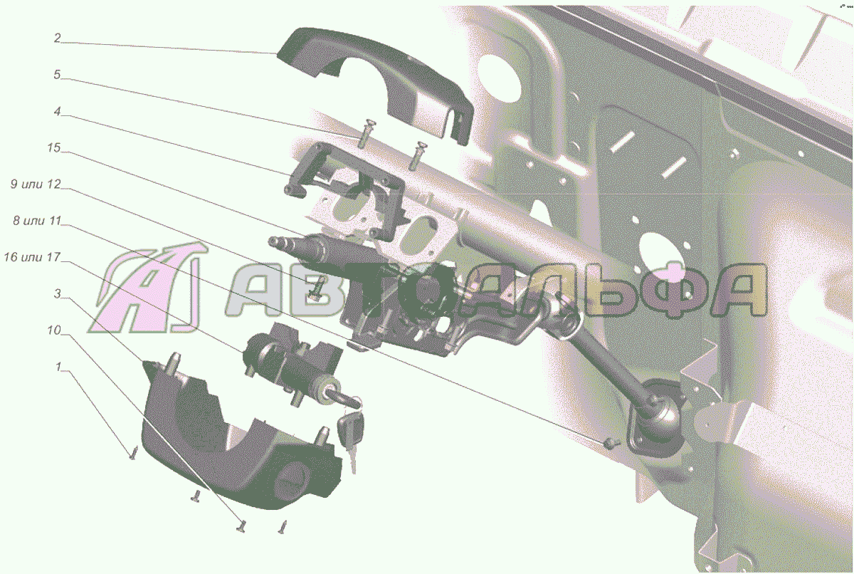 A21R23-3400002 Установка колонки рулевого управления ГАЗЕЛЬ NEXT A65R32-40