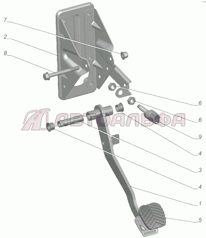 A21R23-3504408 Кронштейн с педалью тормоза ГАЗЕЛЬ NEXT A65R32-40