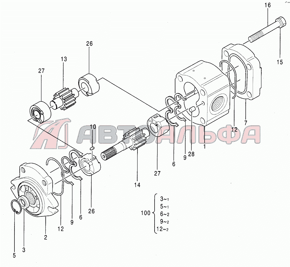 PUMP, GEAR Компоненты ZX-110