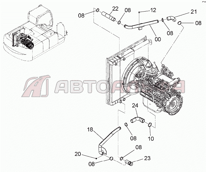 INTER COOLER PIPING ZX-330-3 (Part № PIHH-I-3)