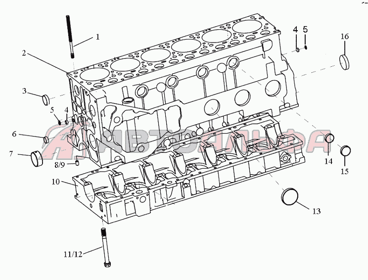 02A7A2 Cylinder Block Assy Двигатель HOWO WD615.47 (A738100103)