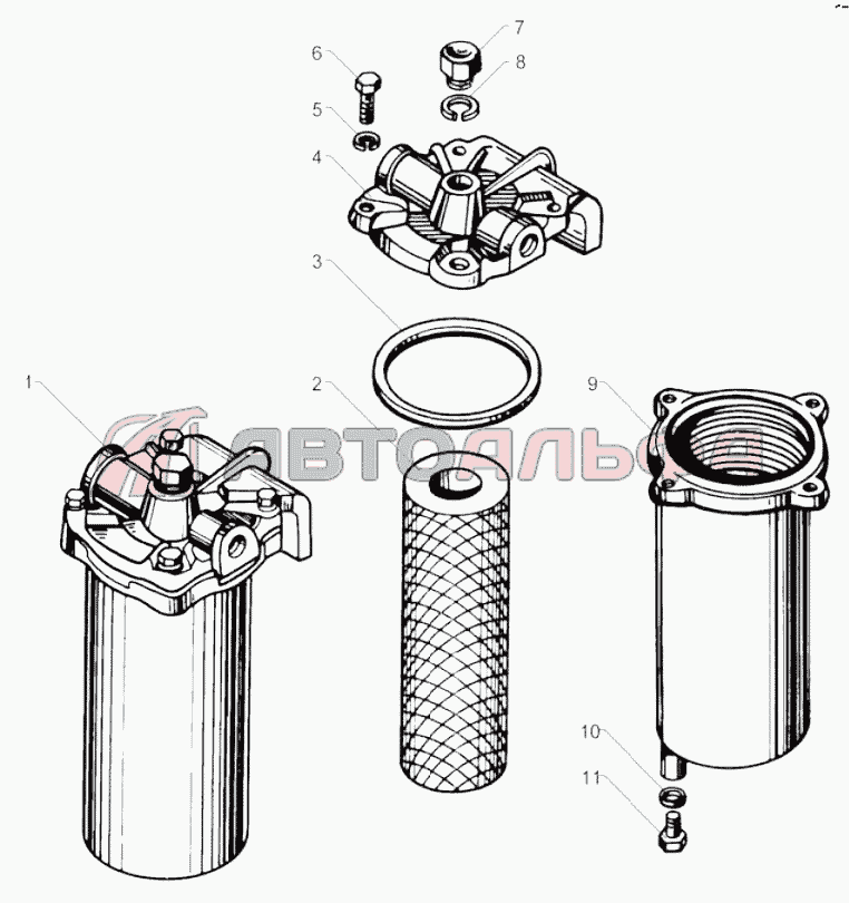 Фильтр грубой очистки топлива Двигатель ЯМЗ-238М2