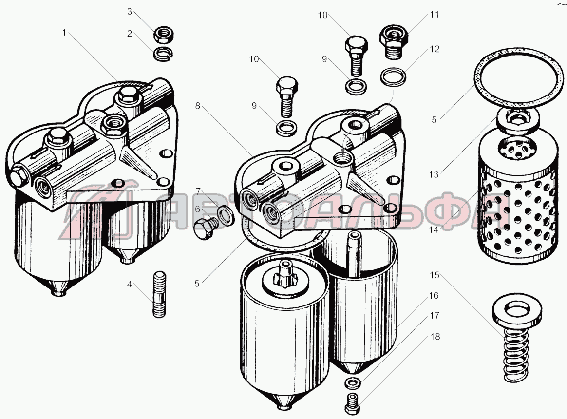 Фильтр тонкой очистки топлива Двигатель ЯМЗ-240, каталог 2014 г.