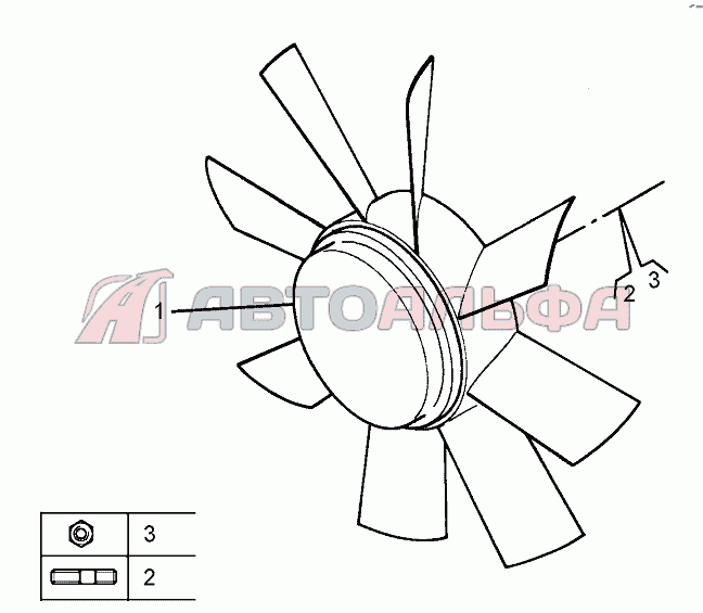 Вентилятор системы охлаждения Двигатель ЯМЗ-650.10 (Евро 3-4)