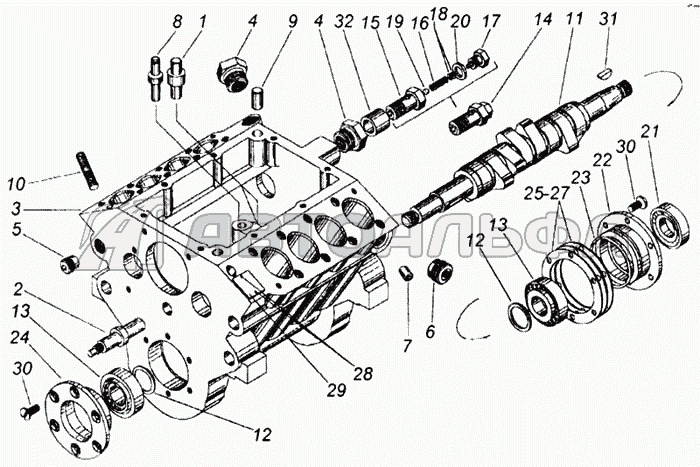 Корпус топливного насоса в сборе КАМАЗ-65115, каталог 2001 г.