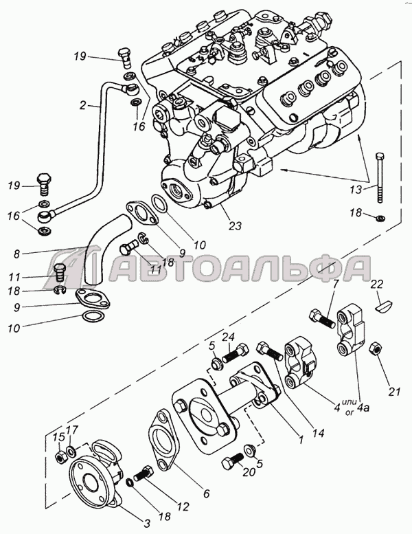 Установка и привод ТНВД Двигатель КАМАЗ 740.13-260 (Евро 1)