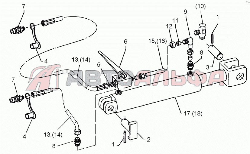 Hydraulic assembly DA 90x320-AHG-ST Quarz 7/600K