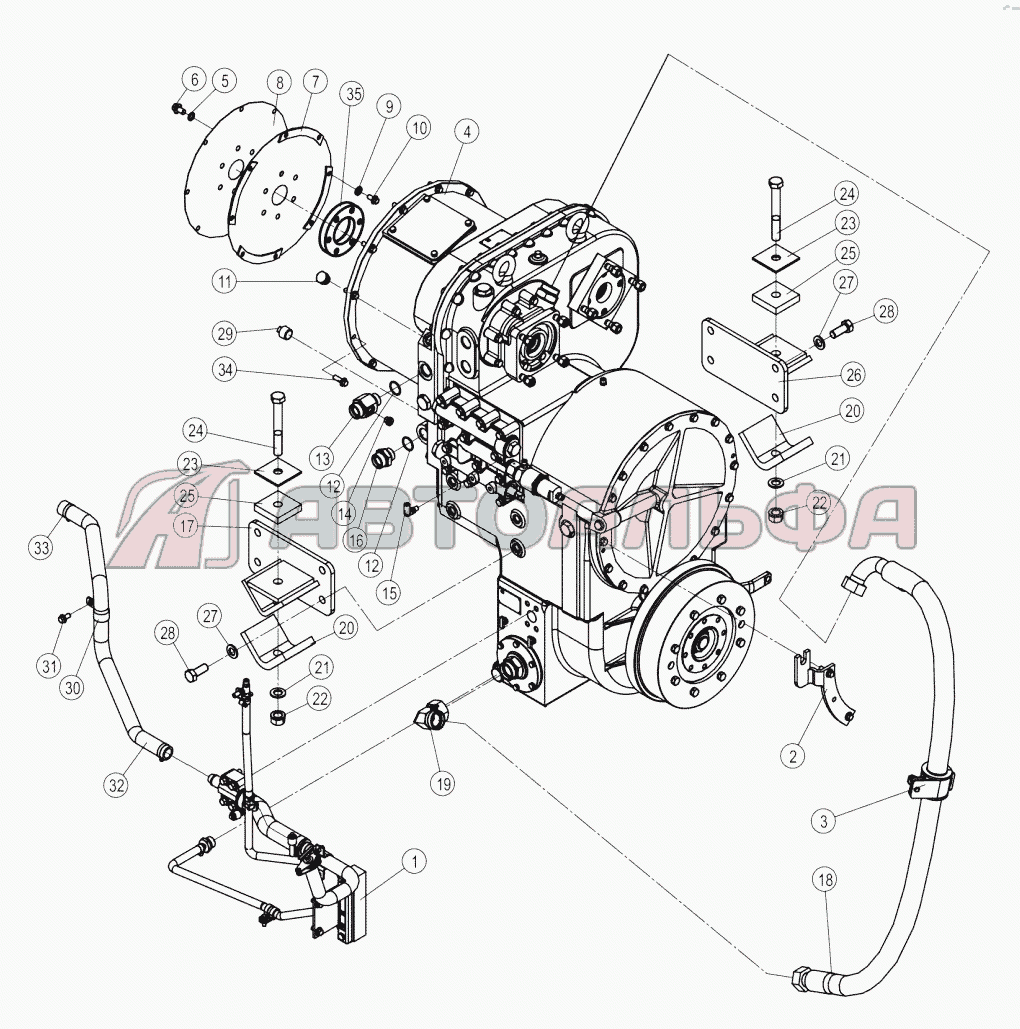 42C1820_000_00 GEARBOX & TORQUE CONVERTER MOUNTING CLG-835H