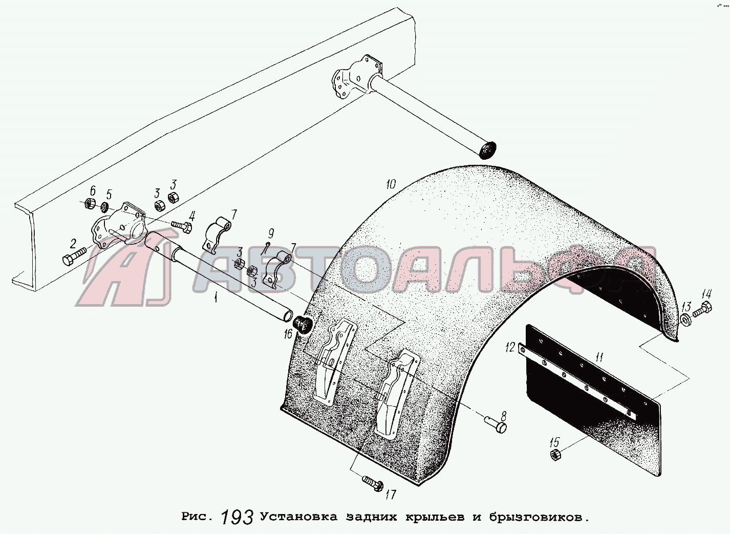 Установка задних крыльев и брызговиков МАЗ 64229