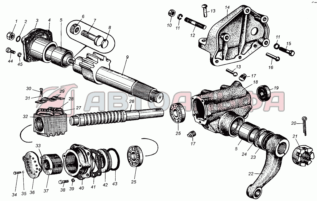 Механизм рулевой МАЗ 5429