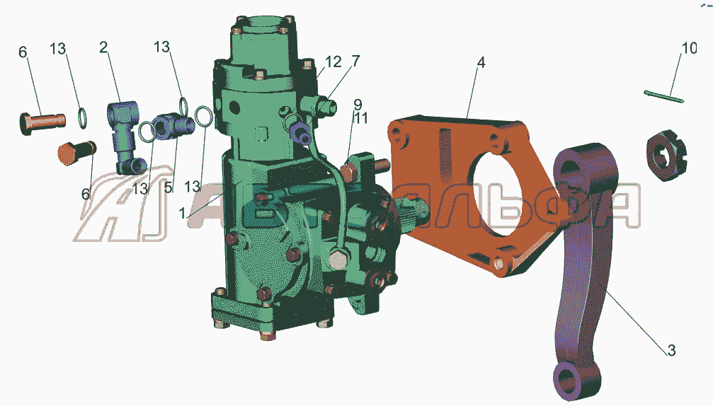 Механизм рулевой с кронштейном 6418-3400006 МАЗ 6501B9