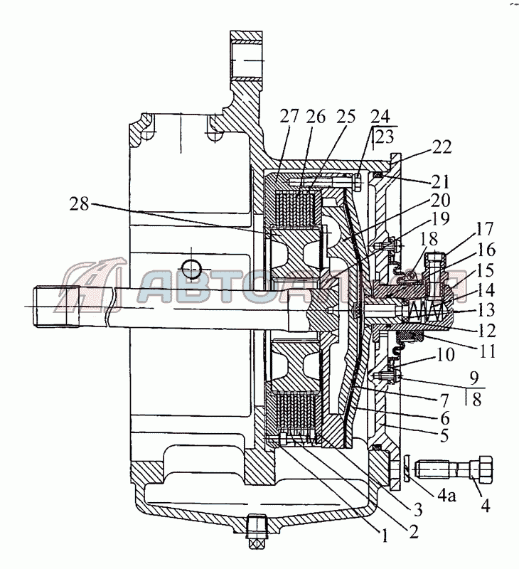 Механизм блокировки дифференциала (в комплектации с «мокрыми» тормозами) МТЗ 1222/1523